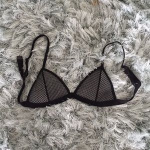 Black mesh triangl top